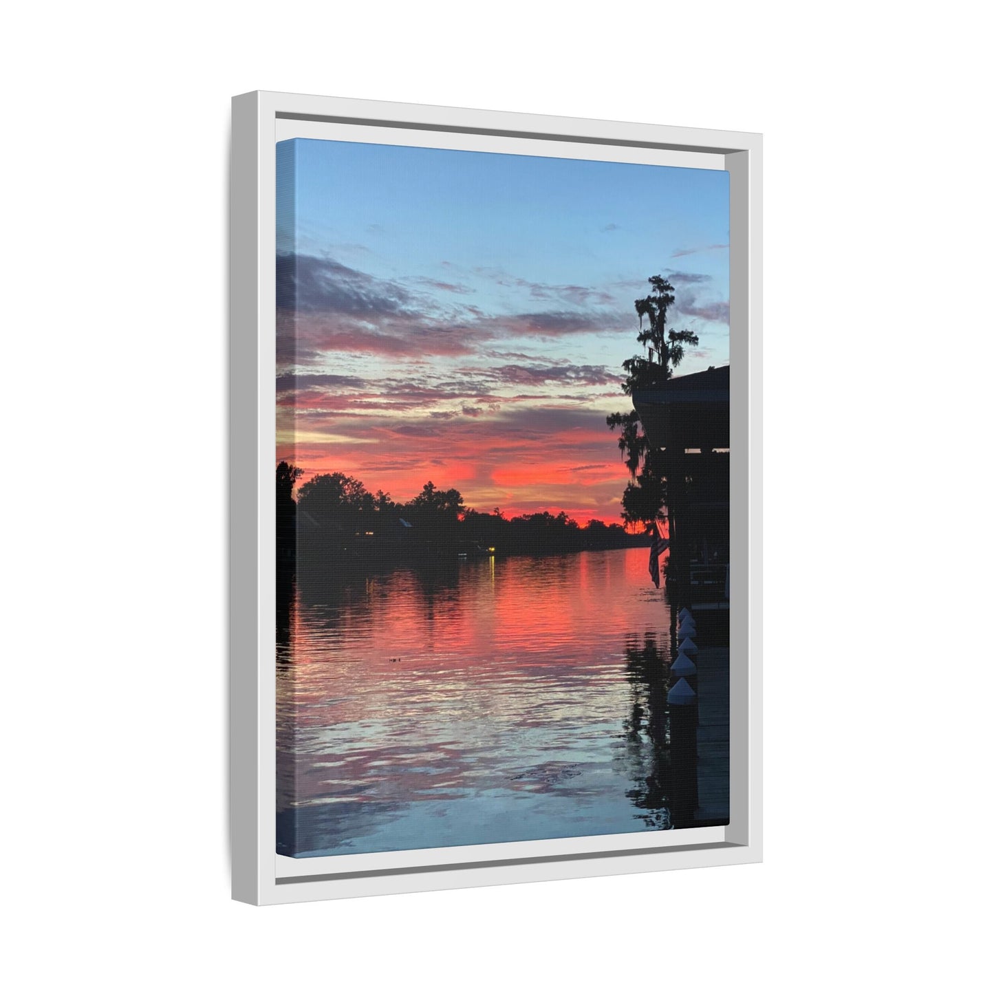 Diversion - Sunset River Matte Canvas Framed Wall Art