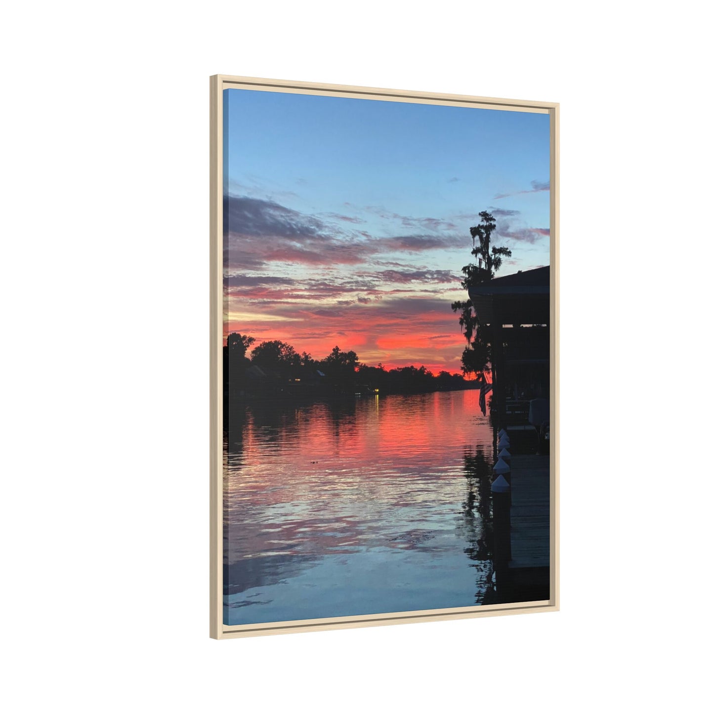 Diversion - Sunset River Matte Canvas Framed Wall Art