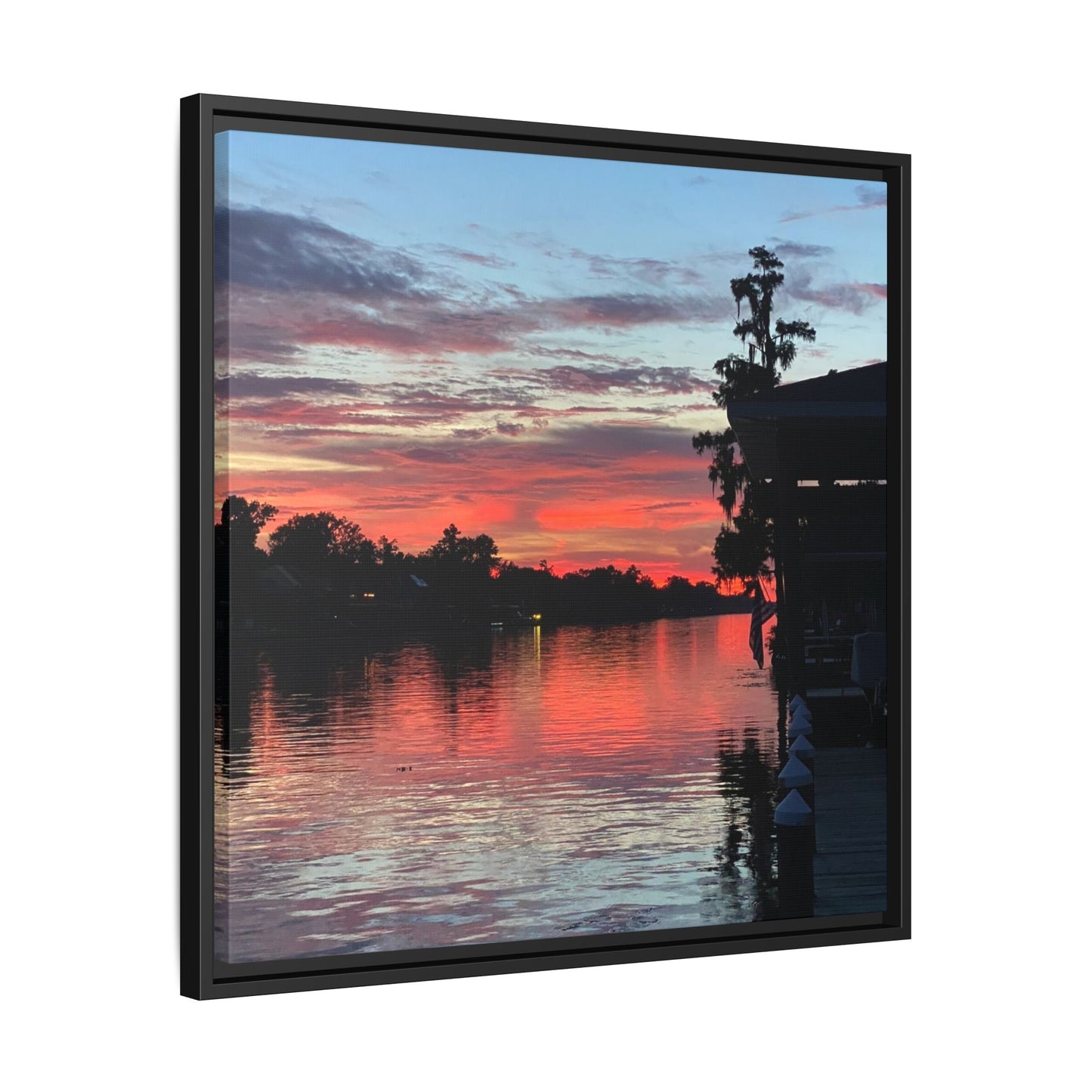 Diversion - Sunset River Matte Canvas Framed Wall Art