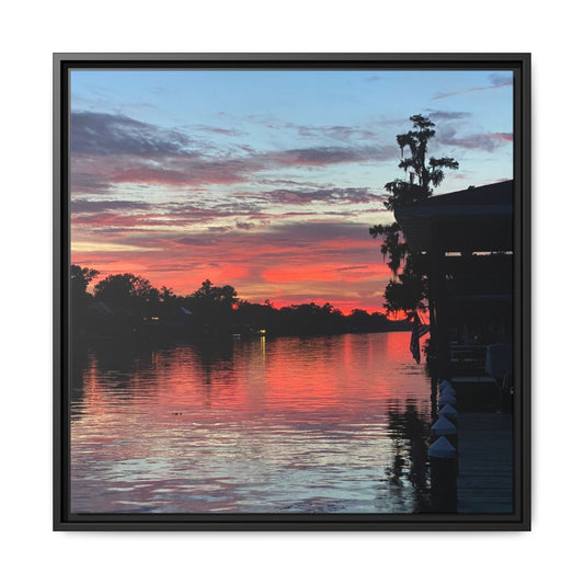 Diversion - Sunset River Matte Canvas Framed Wall Art