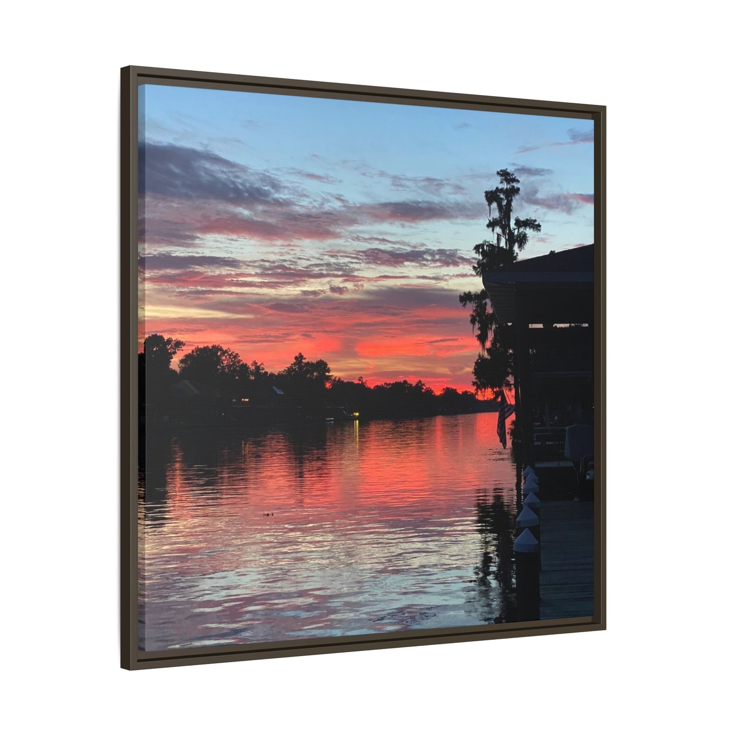 Diversion - Sunset River Matte Canvas Framed Wall Art