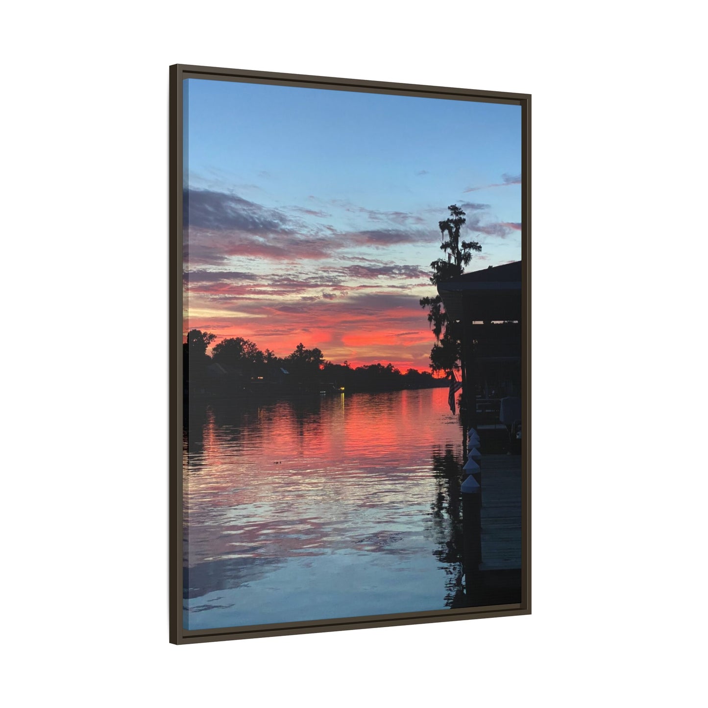 Diversion - Sunset River Matte Canvas Framed Wall Art