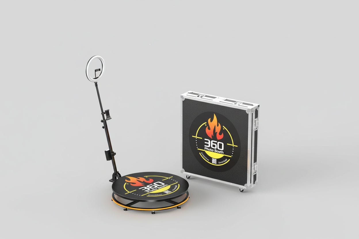 MWE USA Stock 100Cm 360 Photo Booth Automatic Selfie Photobooth Spinner Usa Warehouse for 3-4 People With Chacktok APP Software