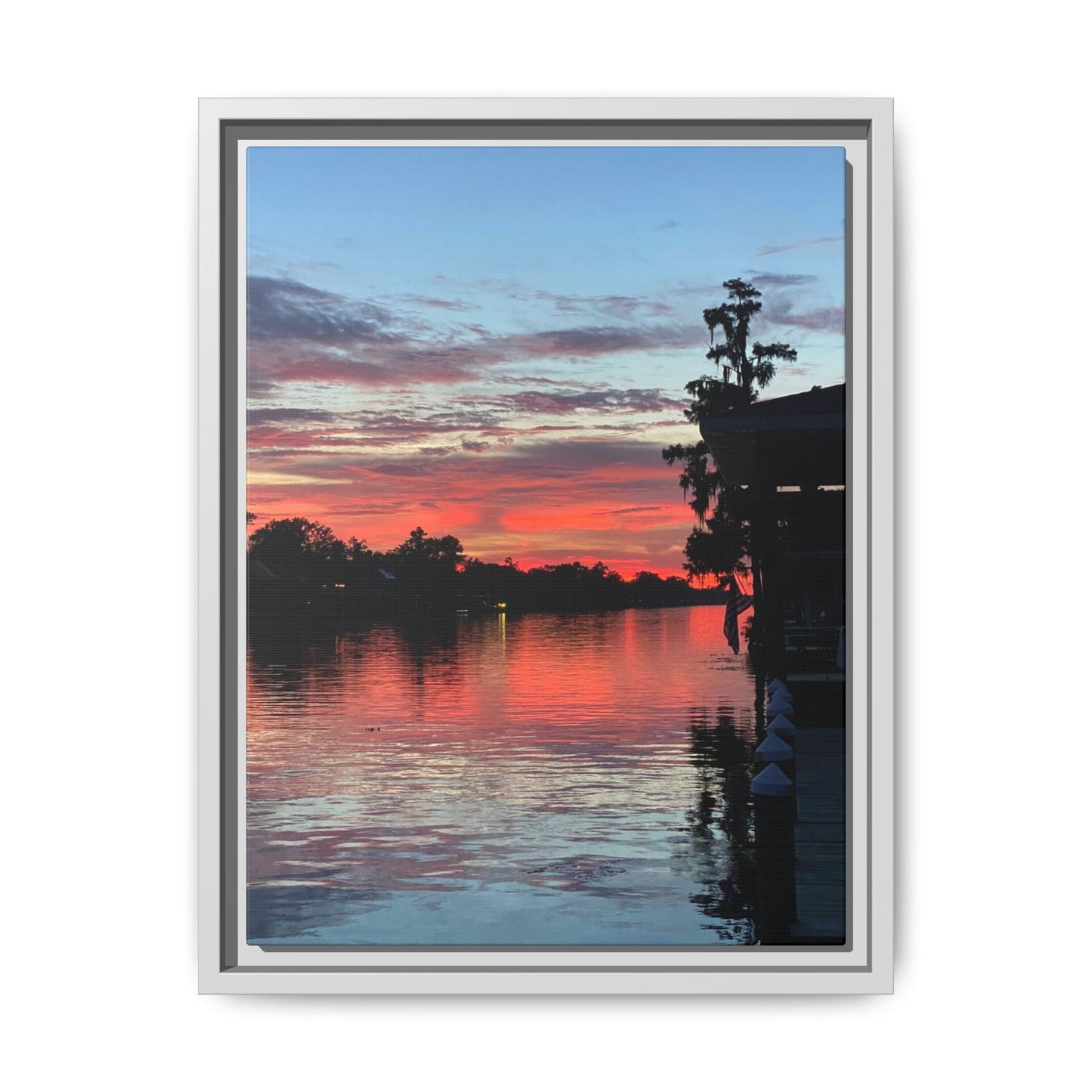 Diversion - Sunset River Matte Canvas Framed Wall Art