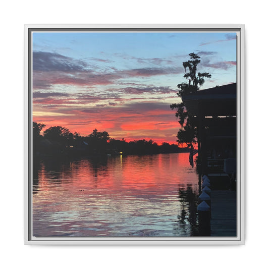 Diversion - Sunset River Matte Canvas Framed Wall Art