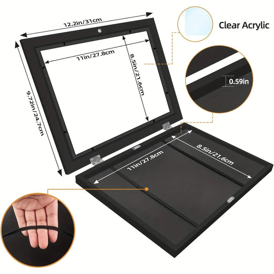 4-Piece Set Children's Art Photo Frames 8.5X 11-inch Front-Opening Painting Display Easy Replacement Made in China