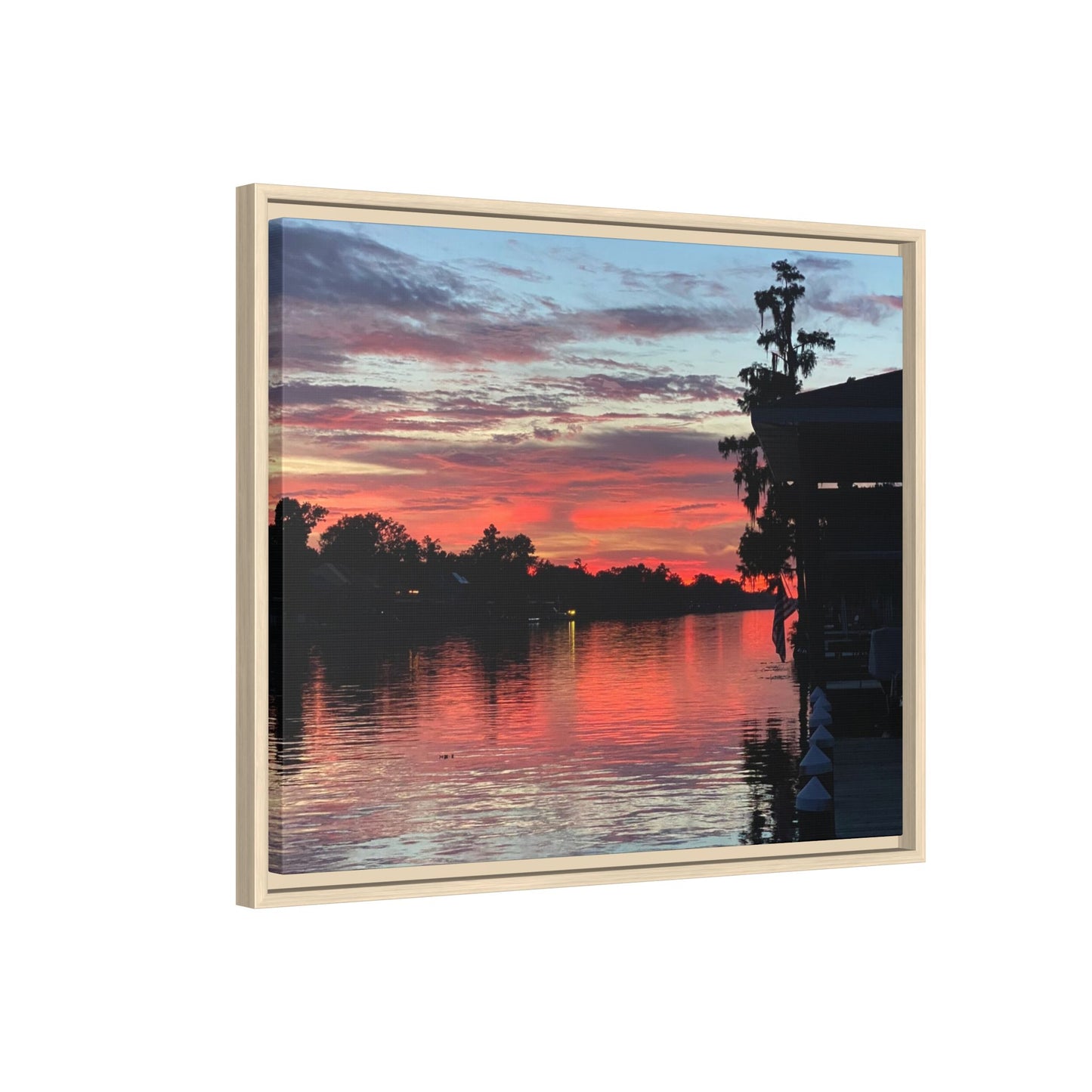 Diversion - Sunset River Matte Canvas Framed Wall Art