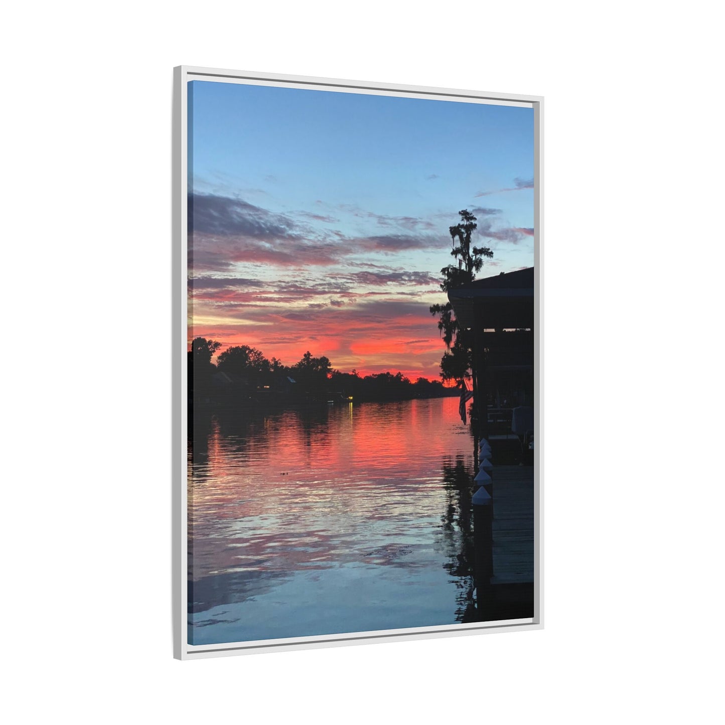 Diversion - Sunset River Matte Canvas Framed Wall Art