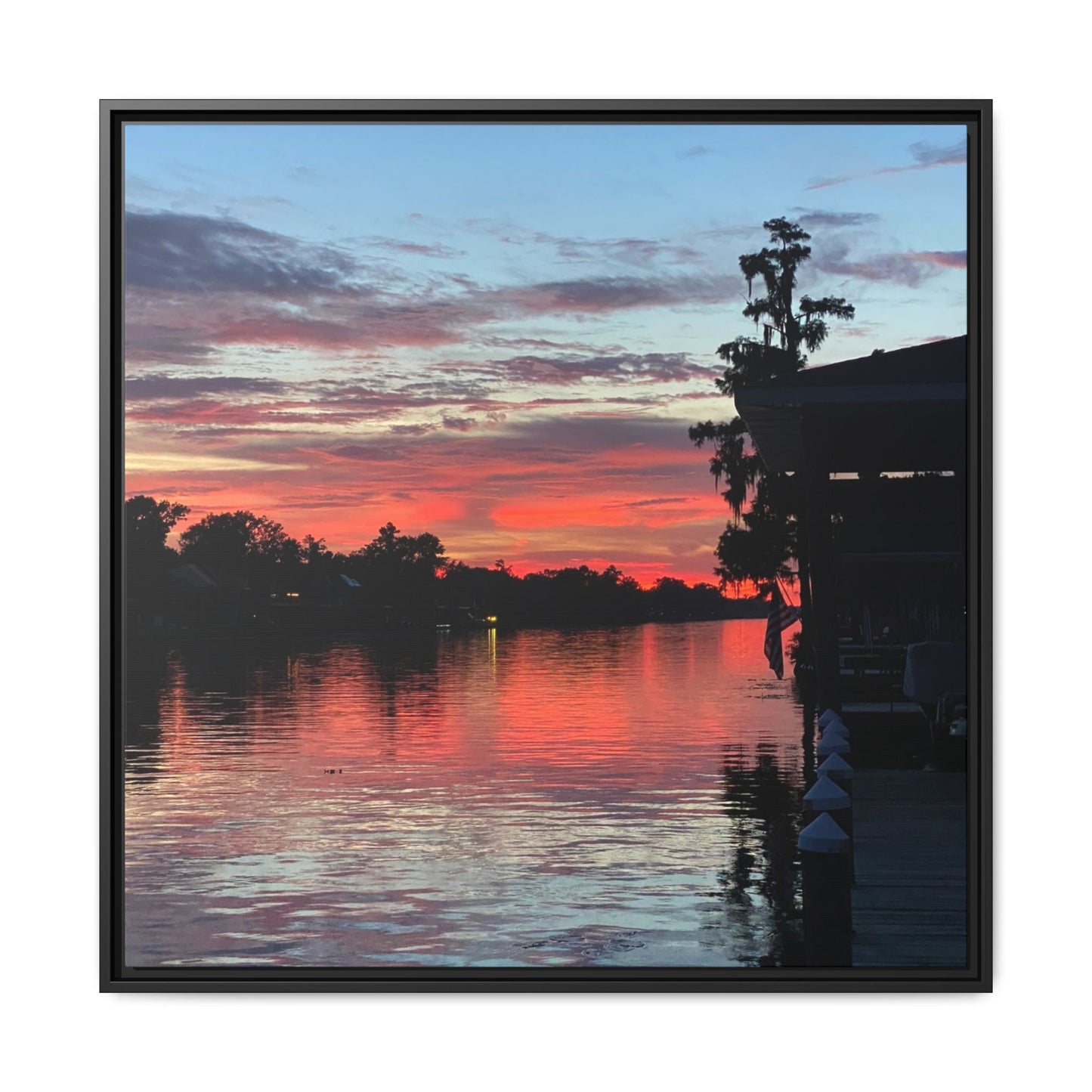 Diversion - Sunset River Matte Canvas Framed Wall Art