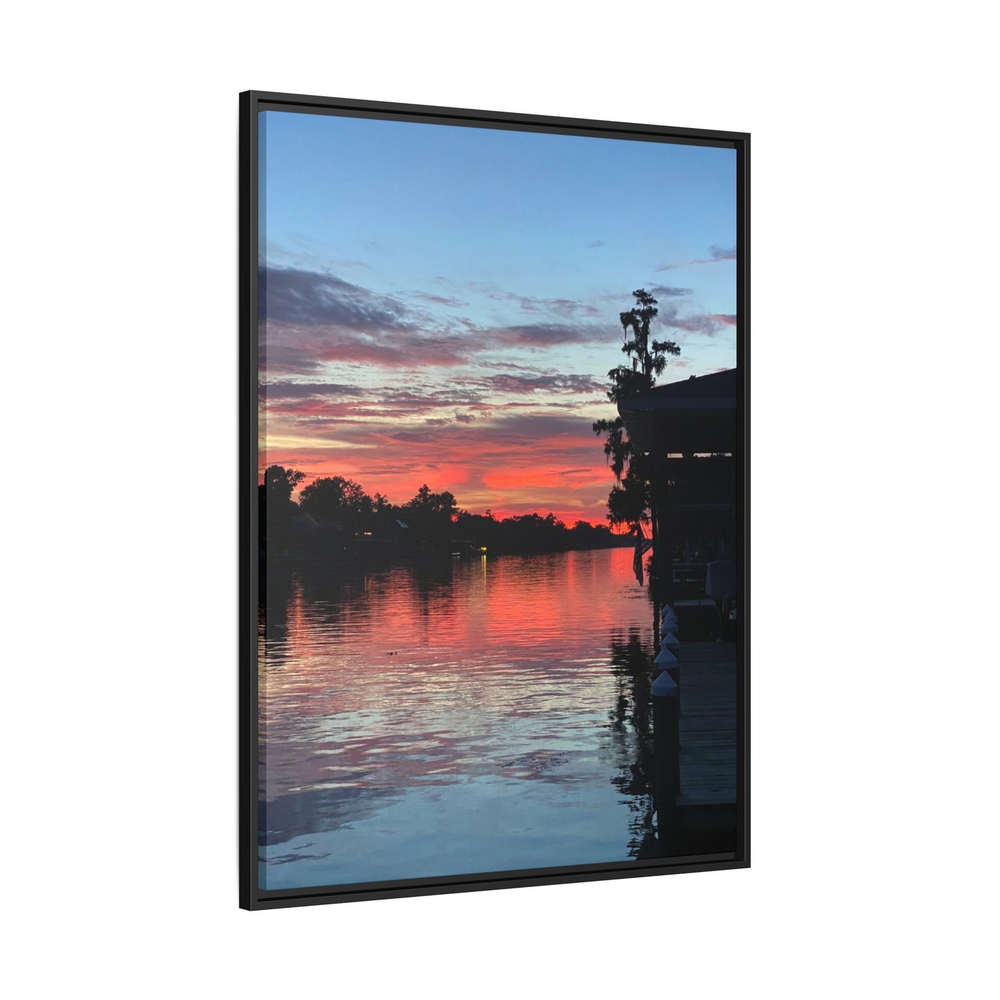 Diversion - Sunset River Matte Canvas Framed Wall Art