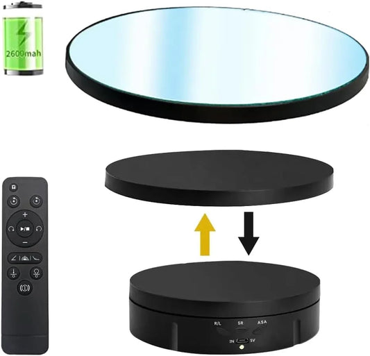 3 in 1 Mirror Rotating Display Stand With 5.9/7.08/8.66 Inch Replacement Cover With Remote Control for Photography