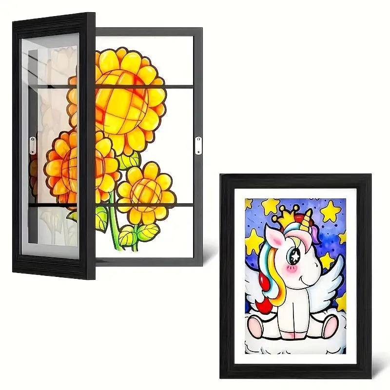 4-Piece Set Children's Art Photo Frames 8.5X 11-inch Front-Opening Painting Display Easy Replacement Made in China