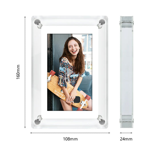 US Local Stock No Import Charges Crystal Advertising Player 5 Inch IPS Screen 4GB with Battery Acrylic Digital Photo Frame